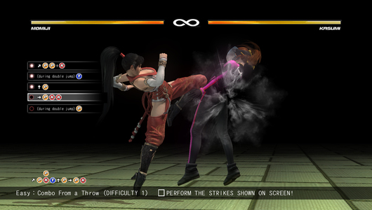 Complete the combos on-screen to advance.