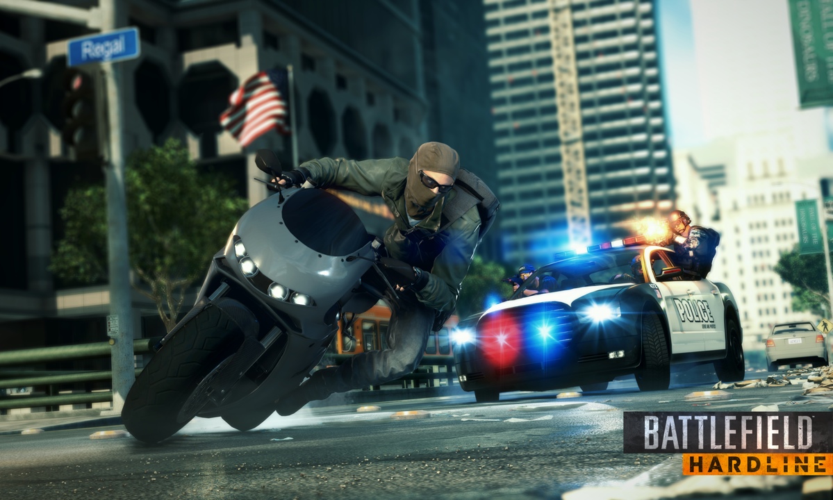 Press screenshots for Hardline promise EXCITING BIKE CHASES. In-game, it's a different story.